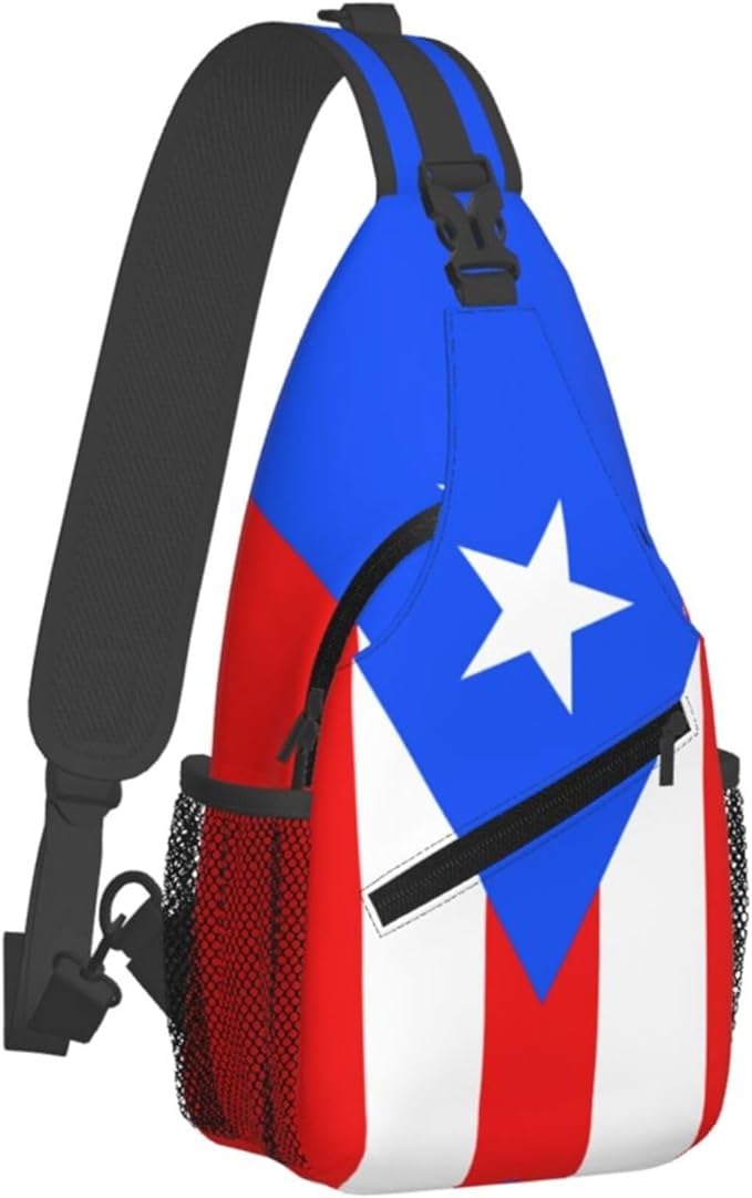 GJXFLSY Puerto Rico flag Sling Backpack Crossbody Bag Casual Chest Bags Travel Hiking Daypack Shoulder Bag for Women Men
