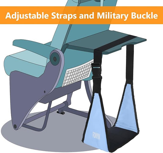 Airplane Footrest with No Feet Clashing Support Design, Portable Travel Foot Hammock, Memory Foam Plane Foot Rest to Relieve Feet Soreness - Long Flights Essentials