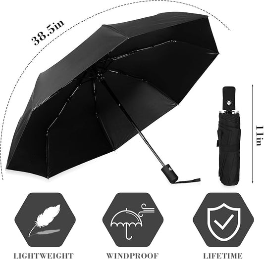 Kajaia 4 Pack Umbrellas Compact Windproof, Automatic Open and Close Folding Rain Umbrella Collapsible for Men Women Travel