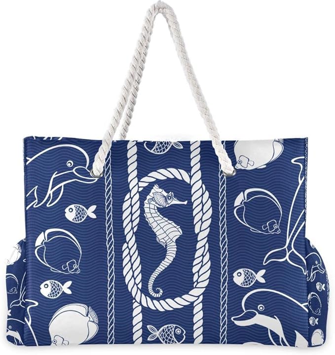 senya Large Beach Shoulder Bags Canvas Tote Water Resistant for Gym Travel Daily