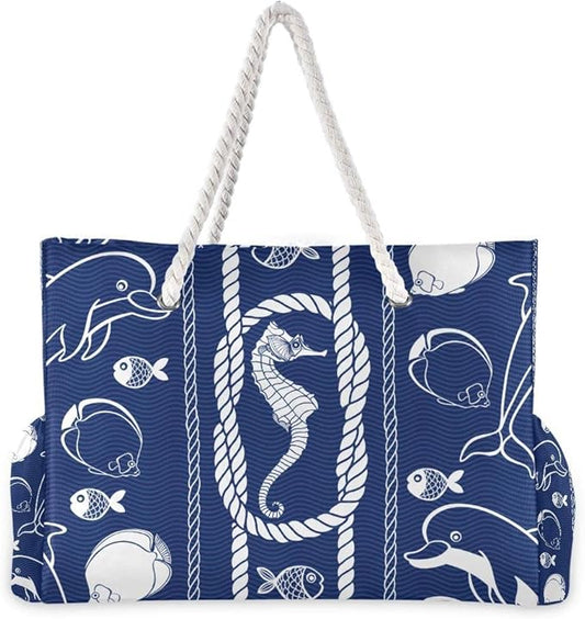 senya Large Beach Shoulder Bags Canvas Tote Water Resistant for Gym Travel Daily