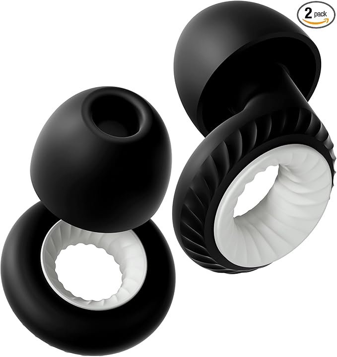 Concert Ear Plugs, Yawsoy High Fidelity Noise Cancelling Ear Plugs, Reusable Ear Plugs for Musicians, Raves, Focus and Sleep, 20dB Noise Reduction & Hearing Protection, 6 Pair Ear Tips in S/M/L(Black)