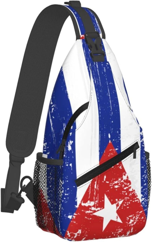 Cuba Flag Sling Bag Multipurpose Crossbody Sling Backpack Travel Cycling Hiking Shoulder Bag For Women Men