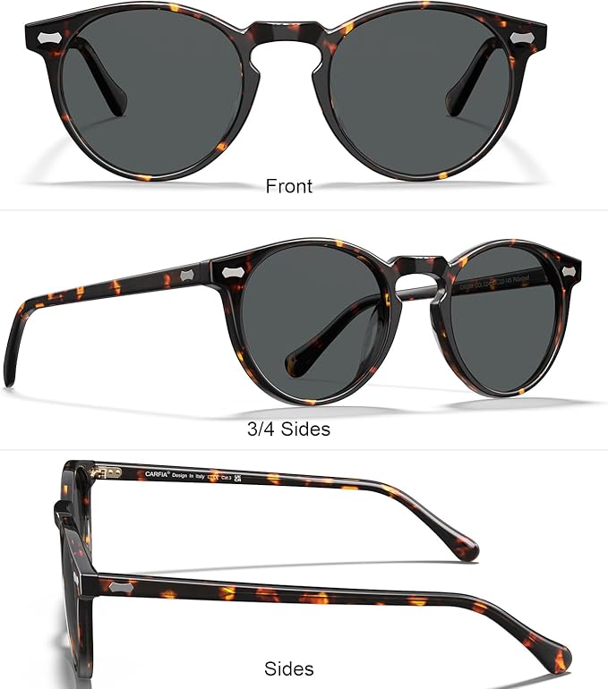CARFIA Polarized Sunglasses for Women UV Protection Small Face Acetate Frame CA5288