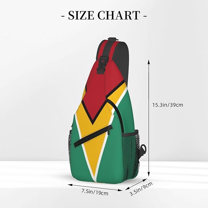 Guyana Flag Sling Bag Multipurpose Crossbody Sling Backpack Travel Cycling Hiking Shoulder Bag For Women Men