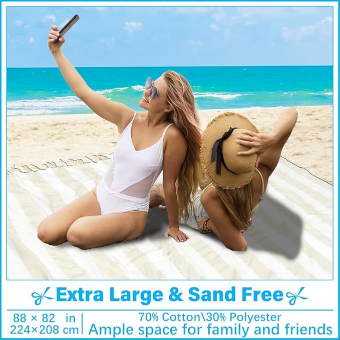 Oversized Turkish Beach Towel Blanket XXL Cotton Sandproof Towels Boho Woven Extra Large Big Sand Free Giant Throw Blankets Huge Quilt XL Picnic Camping Necessities Cloud for Adult Gifts