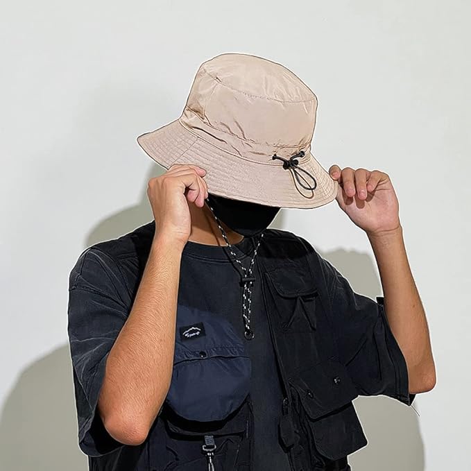 Waterproof Bucket Hat for Women and Men - UV Protection Beach Sun Hat Fishing Safari Boonie Hat Rain Hat Adjustable Packable