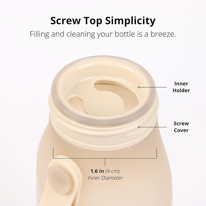 BLUE GINKGO Collapsible Water Bottle – Lightweight, Foldable Silicone Bottle for Travel, Hiking, and Camping (16.9oz, Made in Korea, Sand Beige)