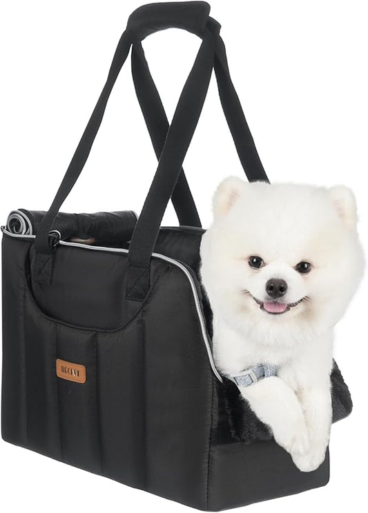 Dog Purse Carrier for Small Dogs Cats Rabbits Up to 13lbs, Lightweight Pet Sling Carriers with Crossbody Strap, Portable Puppy Soft Sided Tote Bag Carrier for Vet,Hiking,Travel Black