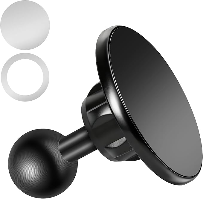 EEEKit Aluminum Alloy Magnetic Phone Holder Compatible with Ram Mount, 1" Ball Head Metal Mount Base for Double Socket Arm