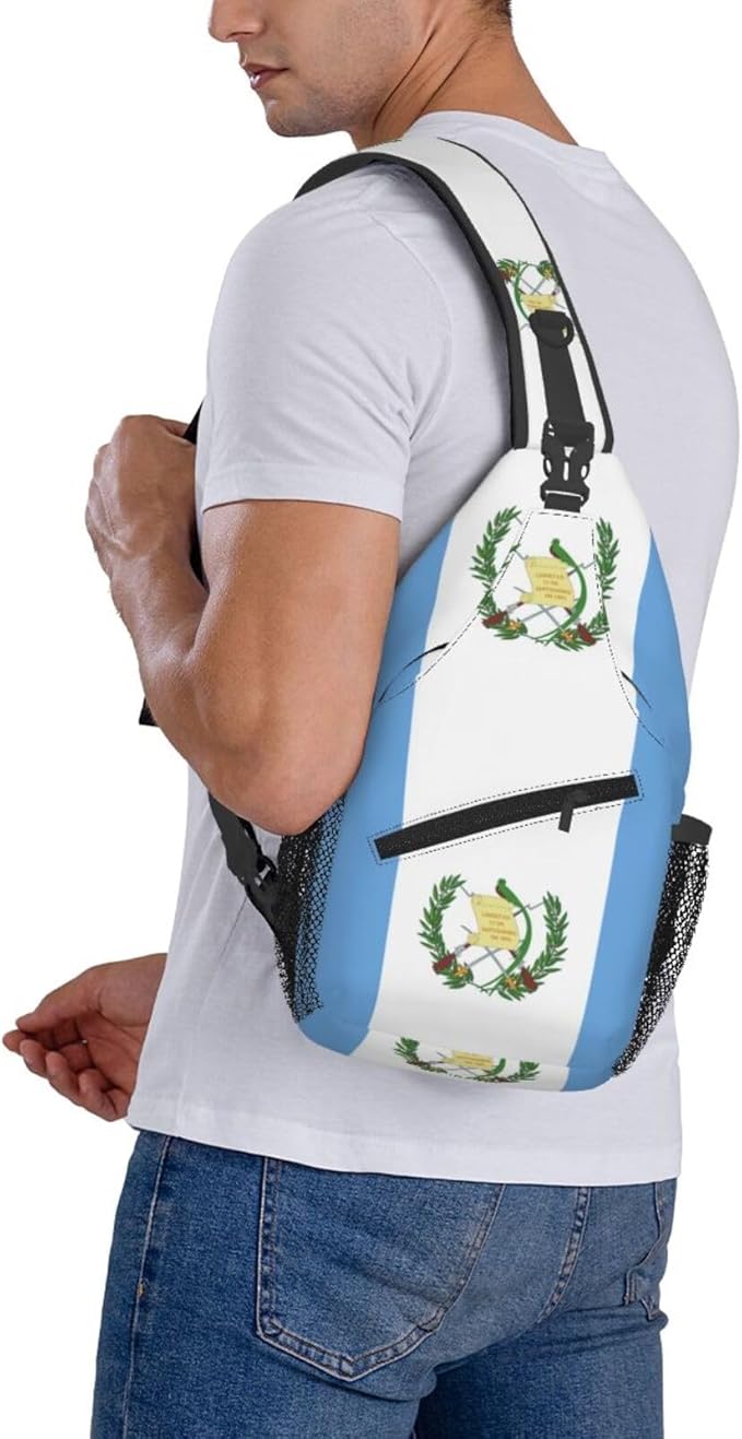 Guatemalan Flag Sling Bag Multipurpose Crossbody Sling Backpack Travel Cycling Hiking Shoulder Bag For Women Men
