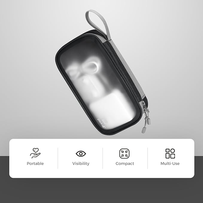 pack all Clear Electronic Organizer, TPU Cable Organizer Bag, Compact Cord Travel Organizer for Cables, Chargers, Phones, USB Cords, SD Cards (Black)