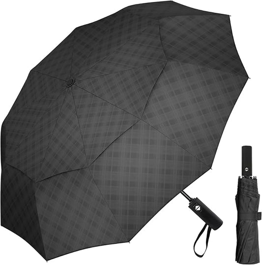 Satol 46/54/62 Inch Large Golf Umbrella, Windproof 10 Ribs Automatic Open/Close Oversize Double Canopy Vented Portable Folding Travel Umbrellas, UPF 50+ Sun & Rain Compact Umbrellas for Outdoor