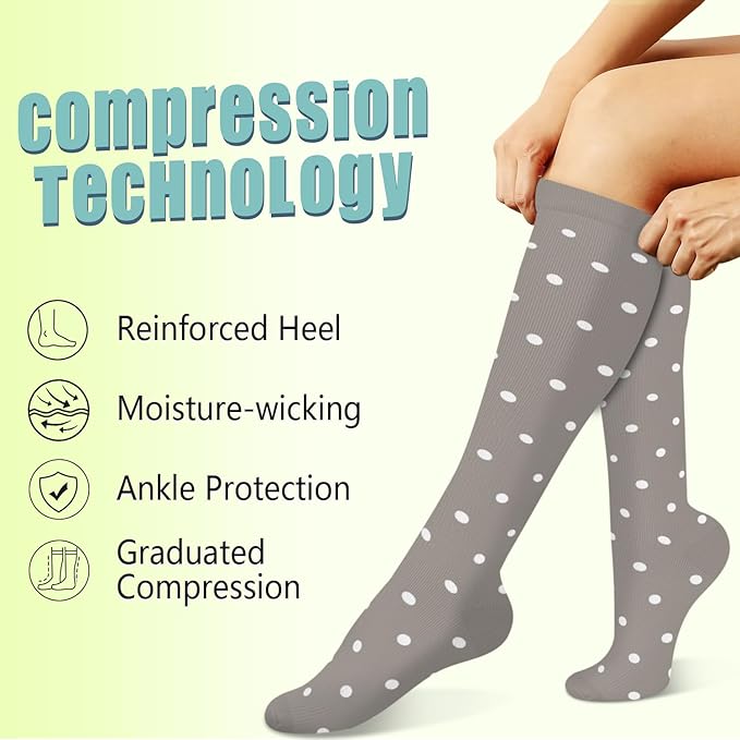 Copper Compression Socks 15-20 mmHg for Men & Women 8 Pairs – Circulation Support for Nurses, Travel, Running, Hiking, Soccer