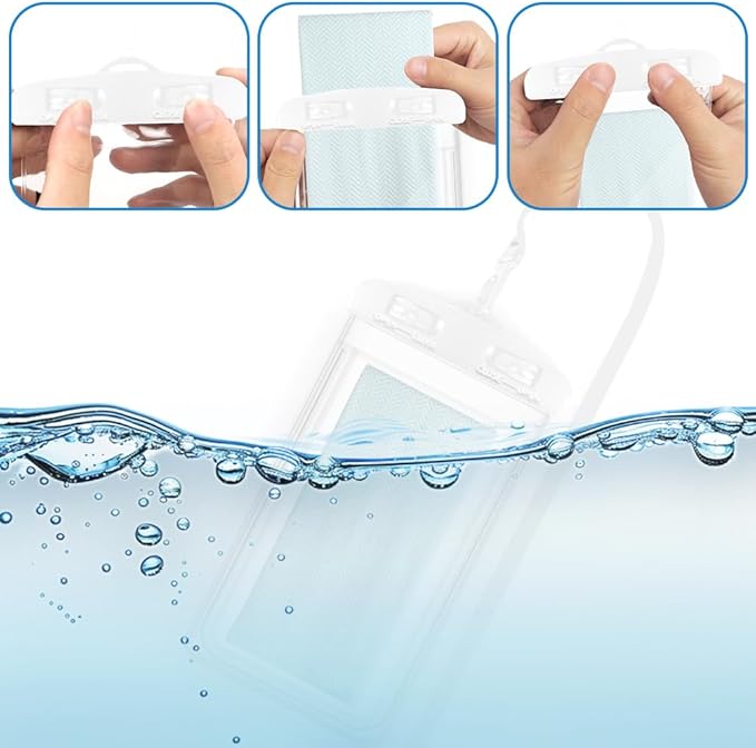Waterproof Phone Pouch, 2 Pack Clear Water Proof Cell Phone Case, Phone Wet Dry Bag Holder Beach Vacation Waterpark Underwater Cruise Essentials Accessories Must Haves Packing List Stuff for Men Women