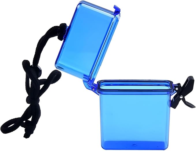 Waterproof Sport Case with Lanyard for Kayaking Rafting Swimming, Submersible Dry Box for Outdoor Sports, Floating Phone Pouch, Sealed Storage Container, 11.9 x 9.4 x 3.6 cm, Grey(Blue)