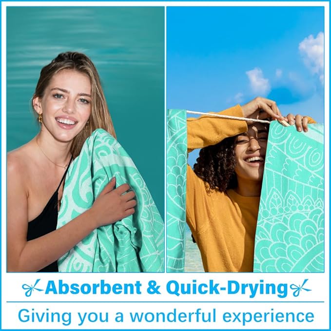 Thin Turkish Beach Towel Lightweight Soft Cotton Extra Large XL Oversized Sand Free Sandproof Absorbent Quick Dry Towels Cloud Bath Pool Travel Compact Essentials Accessories for Adult Gifts