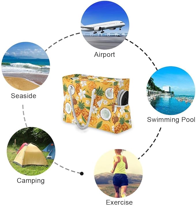 senya Large Beach Shoulder Bags Canvas Tote Water Resistant for Gym Travel Daily