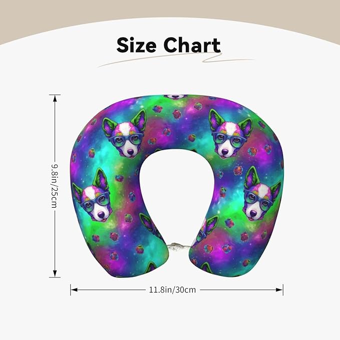 Neck Travel Pillow, Breathable Memory Foam Chin & Head Support Cushion Pit Bull Dog Art for Airplane Car Sleeping Rest