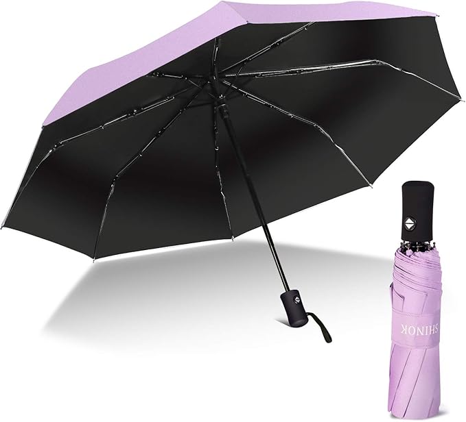Shinok Travel Umbrella Compact Folding Sun Umbrellas Lighweight Auto Open Close for Women Parasol