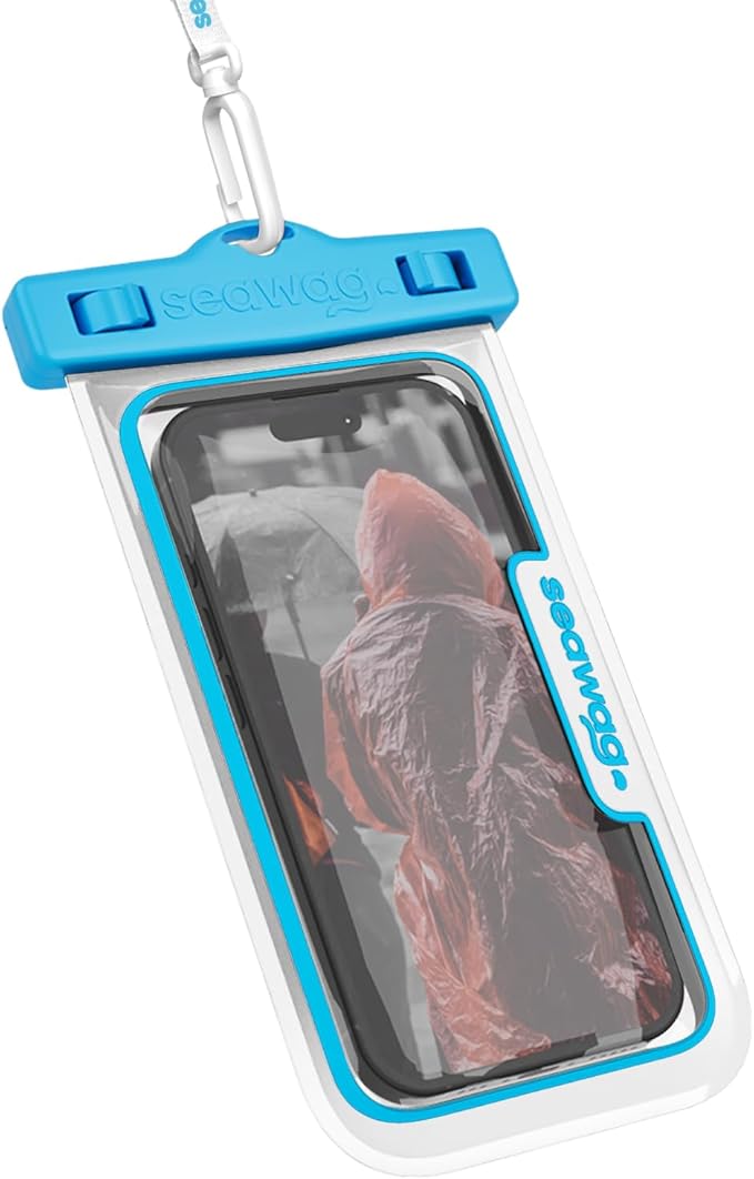 SEAWAG Next Waterproof Phone Case with Lanyard, Floating IPX8 Pouch for iPhone 17 16 Pro Max 15 14 13 12 11 and Samsung Galaxy S25 S24, Beach Cruise Travel Essentials, 1 Pack Blue