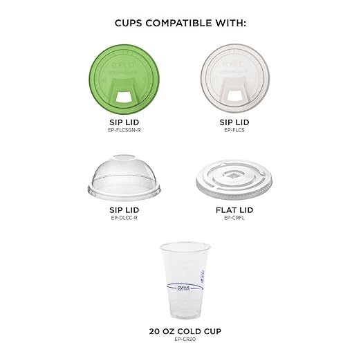 ECO PRODUCTS BlueStripe Recycled 20oz Plastic Cups, Case of 1000, Made from 30% Post-Consumer Recycled Plastic Bottles, Recycled PET (rPET) For Cold Drinks & Snacks, Clear For Visibility