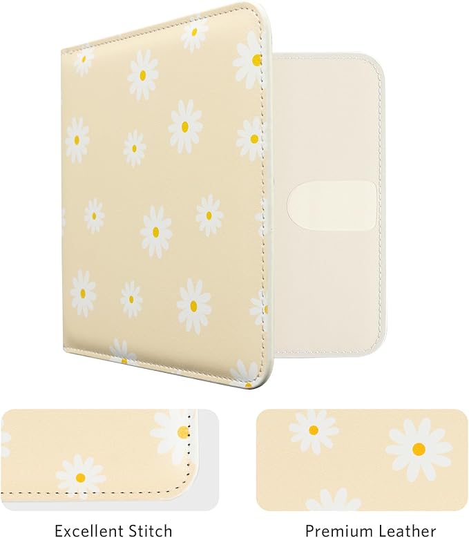 CoBak Car Registration and Insurance Holder - Small and Lightweight Vehicle Glove Box Car Organizer, Auto Truck Comparment Accessories Case for Essential Document, Driver License (Daisy)