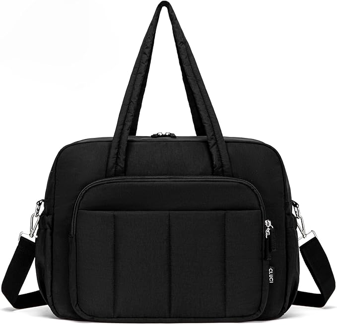 CLUCI Weekender Travel Bag for Women Puffer Tote Bag Carry On Duffle Overnight Bags with Shoe Compartment