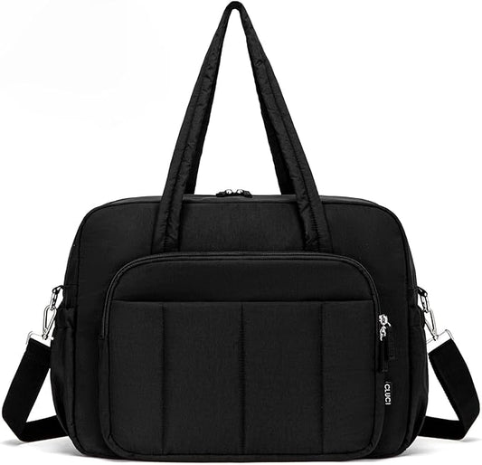 CLUCI Weekender Travel Bag for Women Puffer Tote Bag Carry On Duffle Overnight Bags with Shoe Compartment