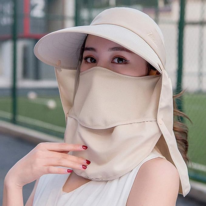 Outdoor UPF 50+ UV Sun Protection Waterproof Breathable Face Neck Flap Cover Folding Sun Hat for Men/Women