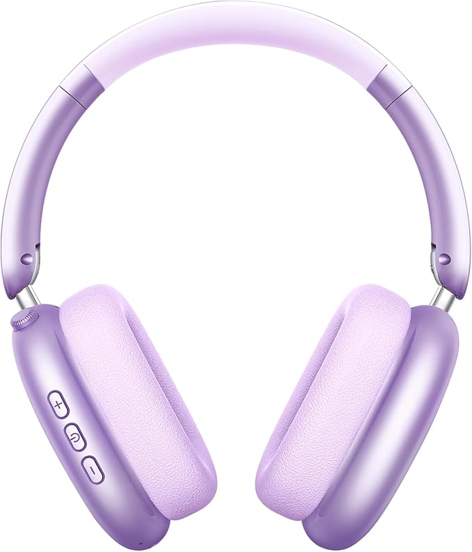 Wentronic Y01 Wireless Noise Canceling Headphones Bluetooth 5.3 Over Ear Headphones with Microphone, Hi-Res Audio, 48H Playtime, Foldable Comfortable Earpads,Compatible with iOS,Android,PC, Purple