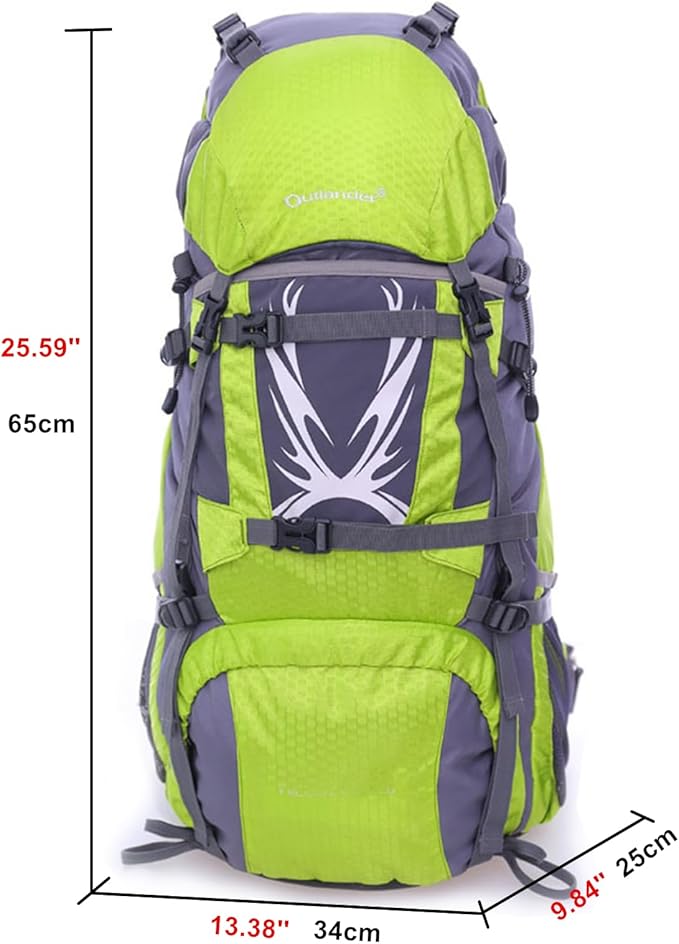 UNISTRENGH 60L Internal Frame Hiking Camping Backpack with Rain Cover Lightweight Outdoor Travel Daypack for Climbing Touring, Cyan