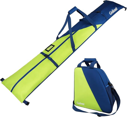 Goloni Ski Bag and Boot Bag Combo,Ski Bags for Air Travel,Snowboard Bag Fits for Skis Up to 180 CM and Boots Up To Size US13
