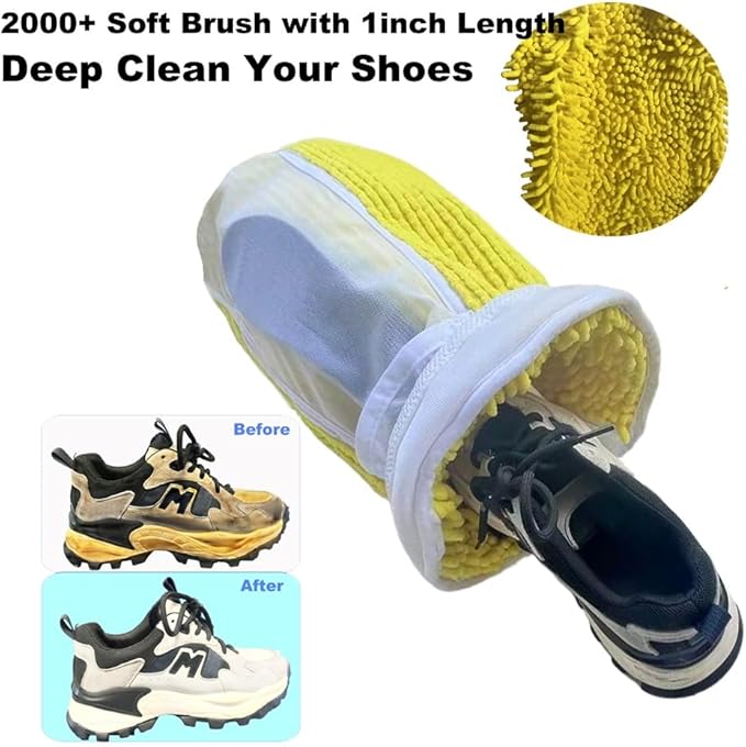2Pcs Washing Machine Shoes Bag for Laundry Quick Easy Secure Cleaning Sneaker Casual Tennies shoes Reuasble and Durable