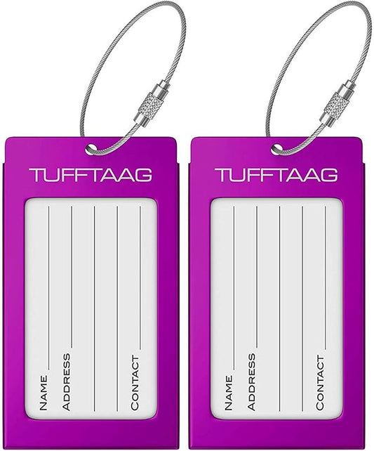 Luggage Tags Business Card Holder by TUFFTAAG - Durable Travel ID Bag Tag in Multiple Color Options, Perfect for Suitcases, Backpacks, and Carry-Ons, Easy Identification, Secure and Stylish