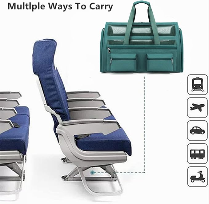 Cat Carrier, Small Dog Carrier for Small Medium Pets Up to 15 Lbs，Pet Carrier Airline Approved,Soft-Sided Puppy Travel Bag with Safety Zippers,Chihuahua Carry Case, Kitty Cloth Cage