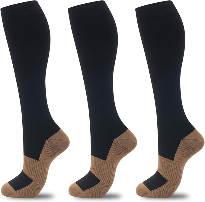 fenglaoda Compression Socks for Women Men 3 Pairs Graduated Compression Support Circulation Socks for Nurses