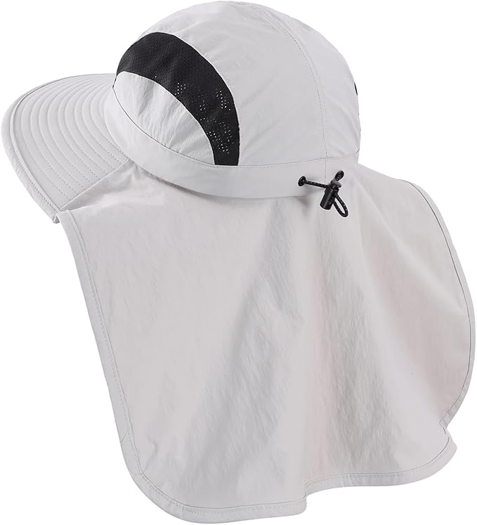 Home Prefer UPF 50+ Sun Hats for Men Women Wide Brim Fishing Hat with Neck Flap UV Protection Sunblock Safari Bucket Hat