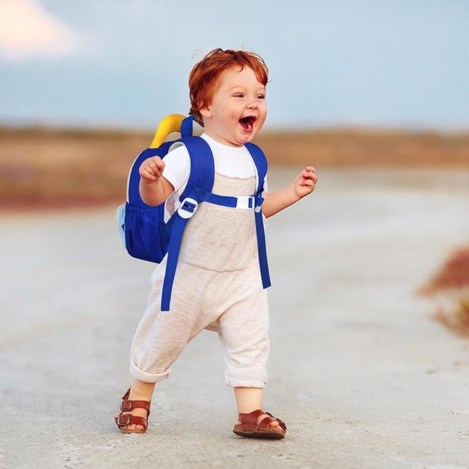 Accmor Toddler Leash Backpack with Anti Lost Wrist Link, Cute Dinosaur Bag with Removable Little Pouch Children Safety Walking Harness, Kids Travel Essential Mini Back Pack with Tether for Baby Boys