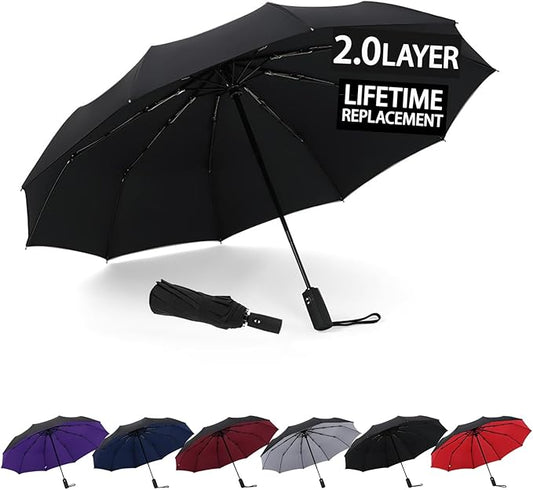 Windproof Travel Umbrella - Automatic, Compact, Windproof