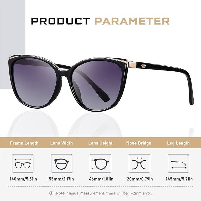 Trendy Cat Eye Sunglasses for Women Fashion Cateye UV400 Protection Glasses CL22017