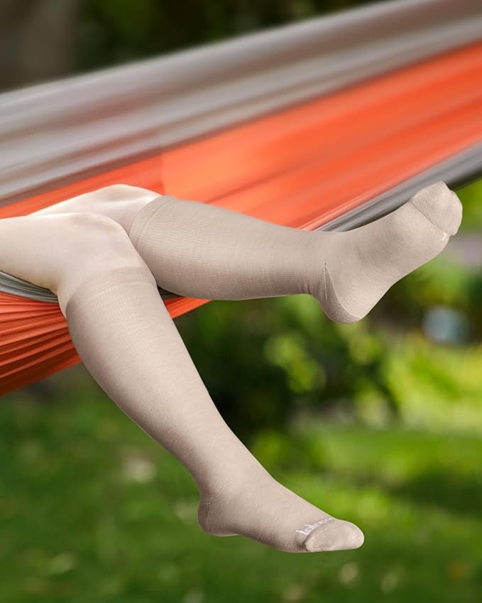 Bamboo Viscose Compression Socks for Women Men 2 Pairs 15-20mmHg Knee High Compression Socks Travel Nurse