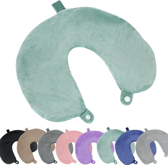 Travel Neck Pillow Cover, Neck Pillow Case, Pure, Soft and Smooh, Airplane Pillow Replacementt Cover Washable (Only Pillow Covers, no Filler)