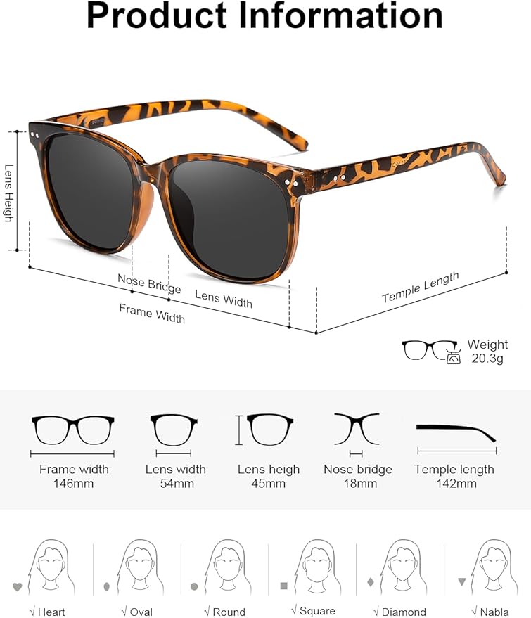 Wzerry Sunglasses for Women Polarized, Sun Glasses Vintage Style Trendy Round UV400 Protection Lens