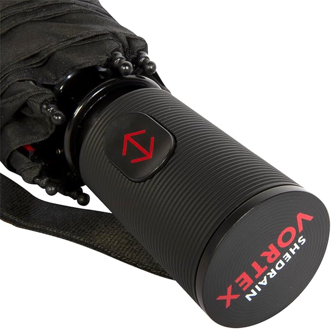 ShedRain Compact Folding Travel Umbrella – Push-Button Open & Close, Vented Double Canopy, Protects from Rain, Sun, & Wind
