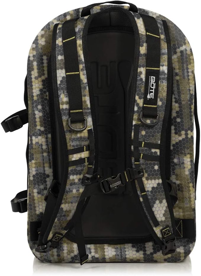 BOTE Highwater Backpack Waterproof Outdoor Zipper Dry Bag 28 Liter Capacity Molle Straps Fully Submersible Watersports Kayaking Fishing Hunting Boating