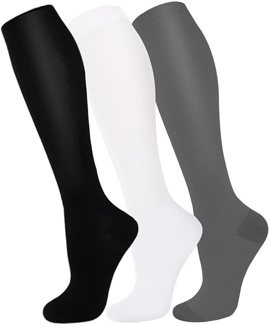 FuelMeFoot 3 Pack Copper Compression Socks - Compression Socks Women & Men Circulation - Best for Medical,Running,Athletic