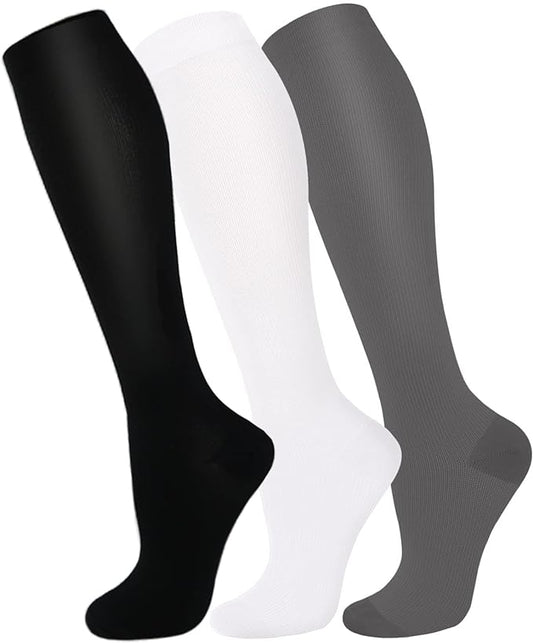 FuelMeFoot 3 Pack Copper Compression Socks - Compression Socks Women & Men Circulation - Best for Medical,Running,Athletic