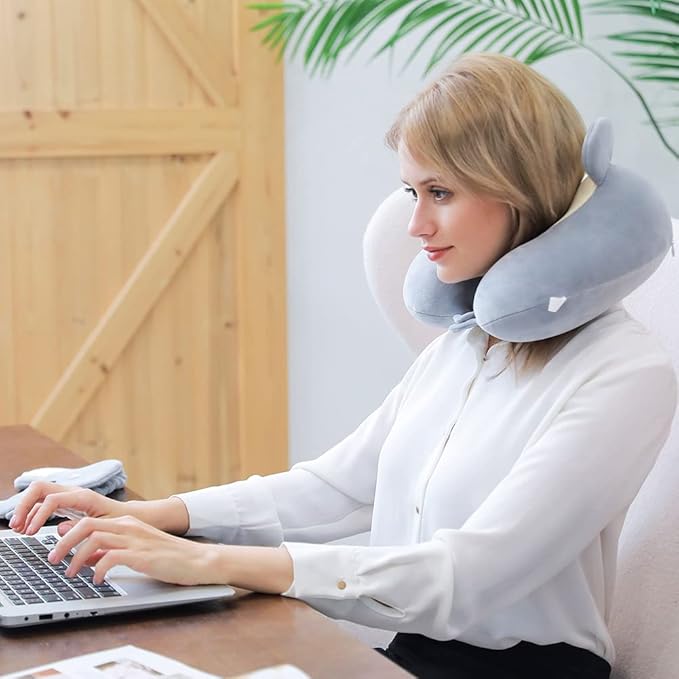 Umerci Travel Pillow, Memory Foam Neck Pillow with 360-Degree Head Support Comfortable Airplane Pillow with Storage Bag Lightweight Traveling Pillow for Sleeping, Car, Train, Bus and Home Use (Koala)