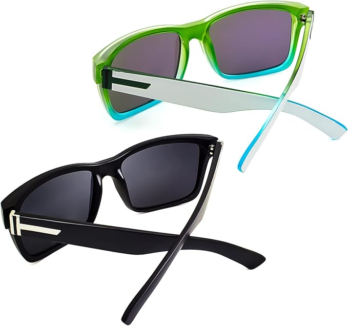 LECKIRUT Vintage Polarized Sunglasses for Men Women Retro Oversized Square Mirror Sun Glasses
